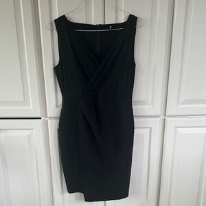 Elie Tahari Black V-Neck Mini Dress